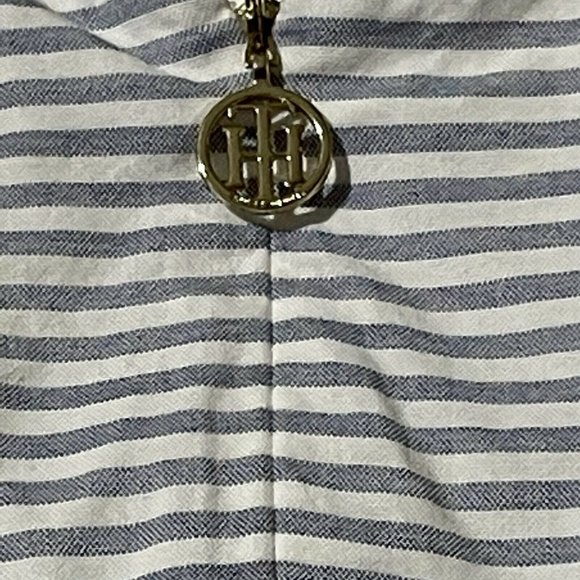 Tommy Hilfiger Women’s Size 6 Blue Striped Lace Sleeveless Lined Pleated Dress - Picture 6 of 10